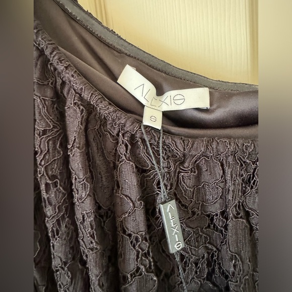 Alexis, Maji One shoulder Black Lace Dress in size Small - Picture 6 of 8